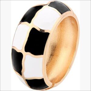 Modern Cloisonne Bracelet Geometric Enamel Cuff Bangle Hinged Jewelry